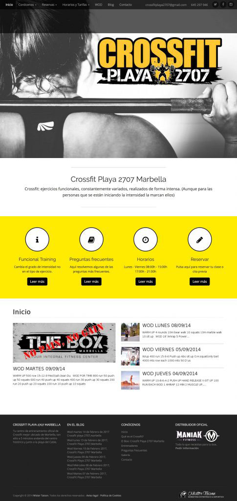 Diseño Web Crossfit Playa 2707 Marbella